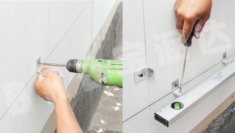 寶潤達(dá)一體板施工步驟-預(yù)裝錨固件 寶潤達(dá)保溫一體板施工步驟-預(yù)裝錨固件